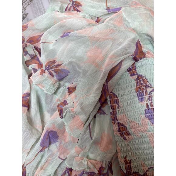 Amanda Uprichard Florentina Floral Tiered Maxi Dress in Monte Carlo Size Small - Picture 7 of 9